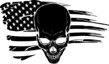 Vector Illustartion Of Skull With American Flag