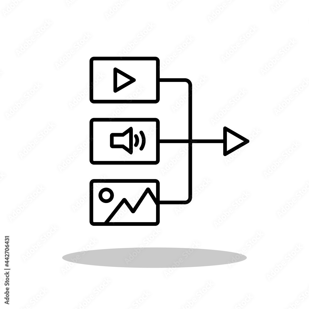 Vector de Stock Content plan icon in flat style. Content strategy ...