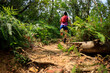 © lzf - Ultramarathon runner cross country trail running in summer tropical rainforest