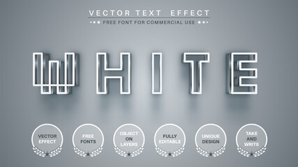 White pixel - editable text effect, font style