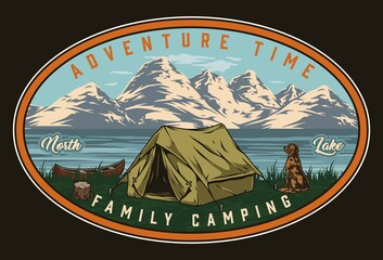 Canvas Print - Summer camping vintage colorful badge