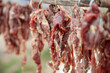 Sun dried meat, is a food preservation by putting fresh meat to dry in the sun.