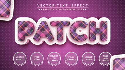 Patch stitch - edit text effect, font style
