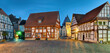 canvas print picture - Marktplatz Obernkirchen beleuchtet