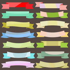 Set of vintage colored banner ribbons