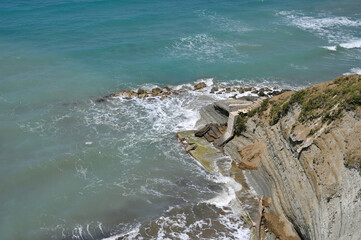 Wall Mural - Steps on Cliffs in Peroulades village on Corfu Island in Greece