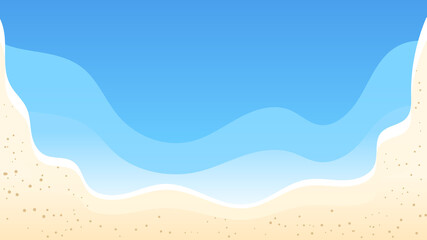 Wall Mural - Top view beach and sea waves vector background ,illustration Vector EPS 10