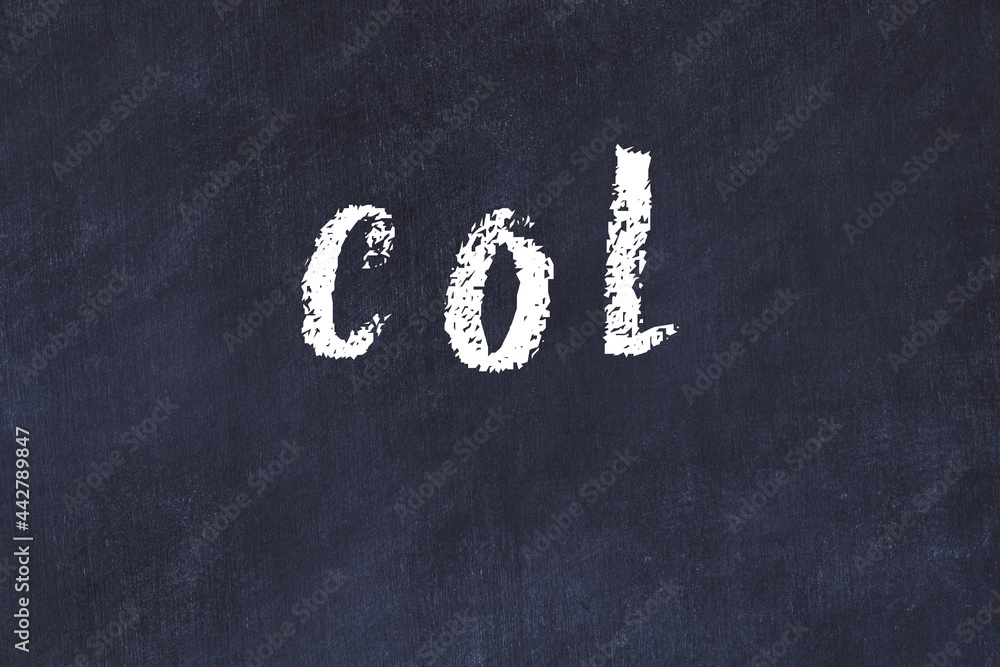 College chalk desk with the word col written on in Stock Illustration ...