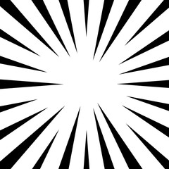 Poster - Radial, radiating burst lines. Converging lines design, illustration