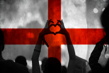 Wall Mural - England supporters and fans during football match