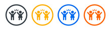 Kids Or Children Icon Symbol. Happy Kids Concept. Vector Illustration