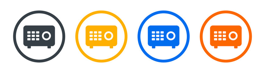 Poster - Safe deposit box icon locked by password vector sign. Security of funds concept