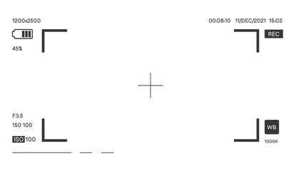 Camera focus with settings and display vector