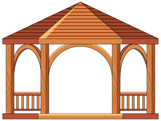 Canvas Print - wooden gazebo isolated on white background