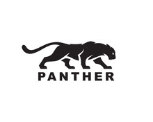 Panther Silhouette Logo Icon. Cougar Symbol. Puma Sign. Wild Cat Jaguar Vector Illustration.