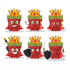 Poster - A Charismatic King raspberry cartoon character wearing a gold crown