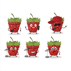 Poster - A Cute Cartoon design concept of raspberry singing a famous song