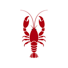 Red Lobster On White Background