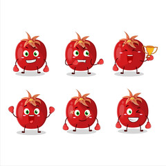 Poster - A sporty pomegranate boxing athlete cartoon mascot design