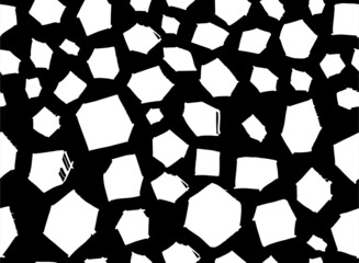 Wall Mural - Black and white seamless vector pattern. Hand drawn geometric shapes background.