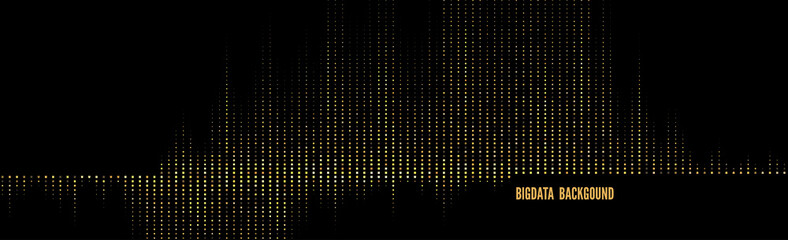Wall Mural - vector abstract big data golden particle wave. futuristic illustration.