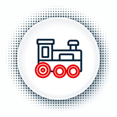 Sticker - Line Toy train icon isolated on white background. Colorful outline concept. Vector