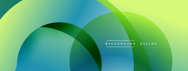 Abstract overlapping lines and circles geometric background with gradient colors