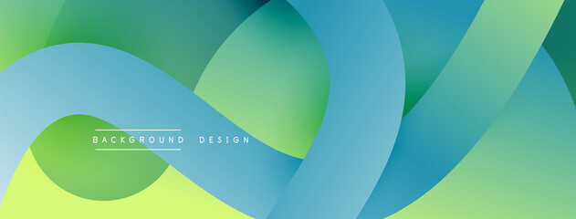 Aufkleber - Abstract overlapping lines and circles geometric background with gradient colors