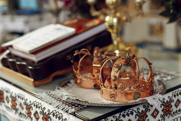 Two crowns in the church for brides