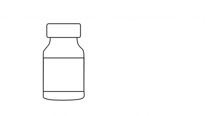 Wall Mural - Self drawing animation of medicine, tablets, drug, package.