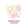 Discrete trial training concept icon. Autistic behavior correction abstract idea thin line illustration. Autism therapy. Teaching technique. Intervention method. Vector isolated outline color drawing