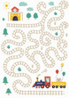 © Revolutionizzed - Cute kids labyrinth maze game fun education for children with funny nice cats train railway station on white background childish vector illustration. help find path. activity page sheet