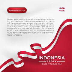 Wall Mural - 17 agustus Indonesia's independence day greetig card social media template flyer