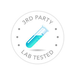 Sticker - Lab tested round vector badge icon design