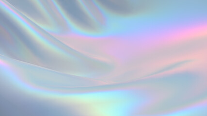 Modern abstract pastel iridescent holographic foil background. 3d render.