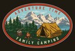 Camping vintage colorful label