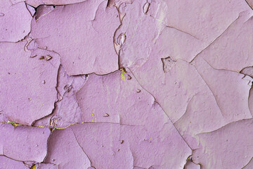 Poster - old stone wall with cracked purple paint. background for design. grunge texture