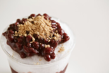 Wall Mural - Rice cake topping on red bean bingsu