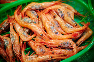 Poster - fresh shrimp,traditional seafood market 