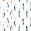 Watercolor sardine pattern