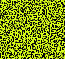 Leopard Print Vector Seamless Pattern, Yellow Background, Trendy Texture For Textiles.