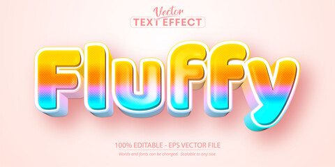 Wall Mural - fluffy text, cartoon style editable text effect