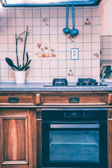 Wall Mural - Cozy bright kitchen interior with wooden furniture