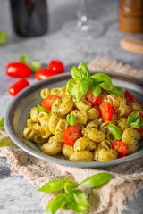 Wall Mural - Fresh pasta with pesto