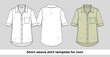Short sleeve shirt template for men