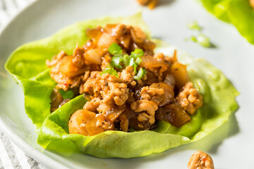 Poster - Homemade Ground Chicken Asian Lettuce Wraps