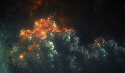 Wall Mural - Fictional Nebula that is reminiscent of an erupting volcano