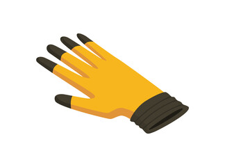 Wall Mural - Gloves isometric hand tool. Protective gloves isolated on white. Detailed icon of tool for handyman repair. Vector equipment of builder instrument