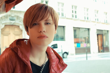 Beautiful young woman in Paris, France.