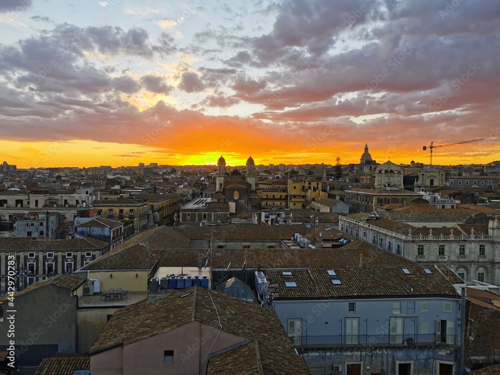 Sunset in Catania - obrazy, fototapety, plakaty 